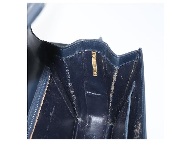 Gucci Borsa a Spalla in Pelle Blu Navy Oro Auth YKZ288 D'oro - vista 20