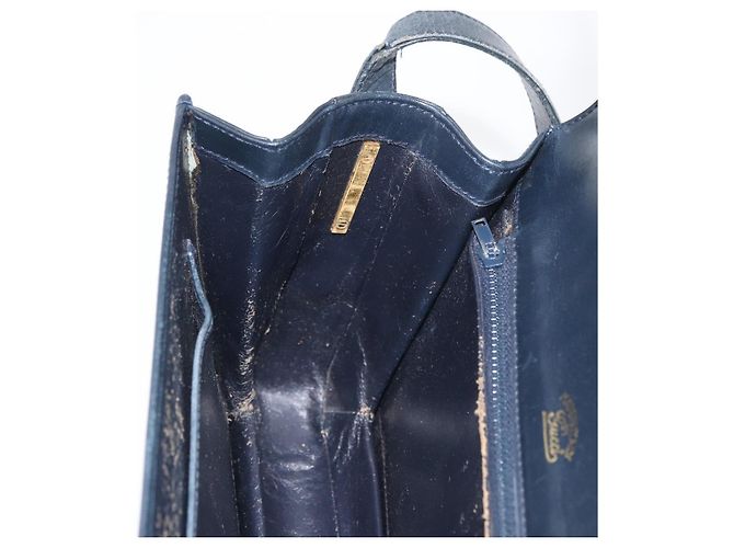 Gucci Borsa a Spalla in Pelle Blu Navy Oro Auth YKZ288 D'oro - vista 21