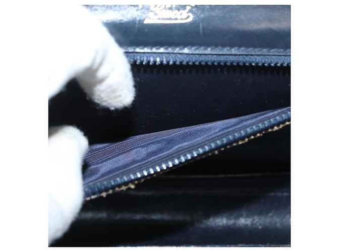 Gucci Borsa a Spalla in Pelle Blu Navy Oro Auth YKZ288 D'oro - vista 23
