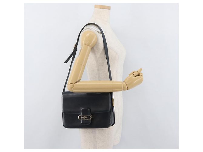 Gucci Borsa a Spalla in Pelle Blu Navy Oro Auth YKZ288 D'oro - vista 24