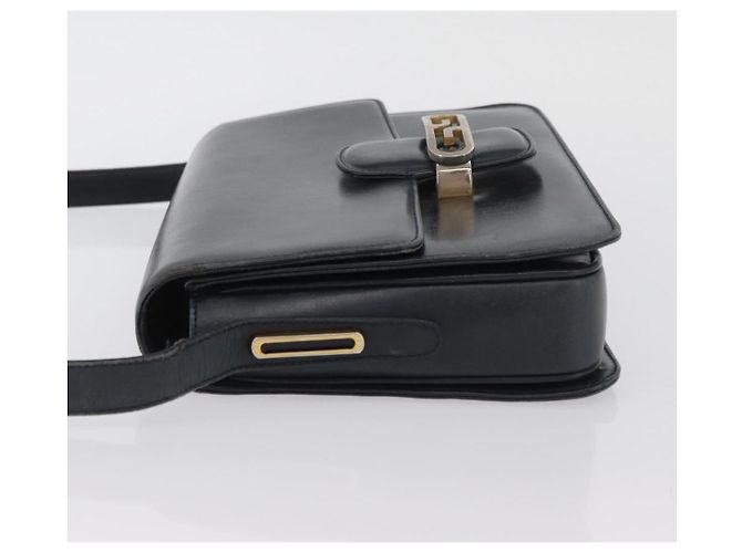 Gucci Borsa a Spalla in Pelle Blu Navy Oro Auth YKZ288 D'oro - vista 4