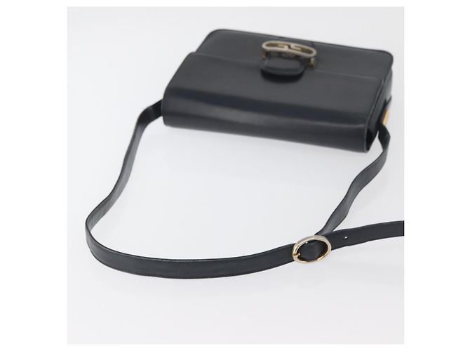 Gucci Borsa a Spalla in Pelle Blu Navy Oro Auth YKZ288 D'oro - vista 7
