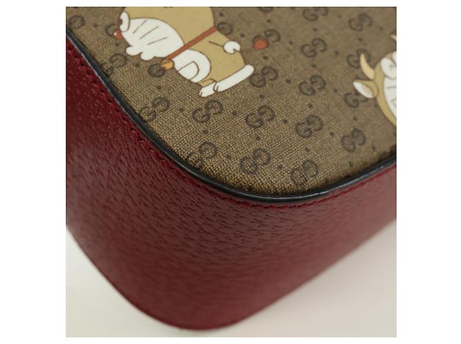 Borsa di collaborazione GUCCI Micro GG Supreme Doraemon in PVC 574886 Auth YKZ711SAM Beige D'oro - vista 16