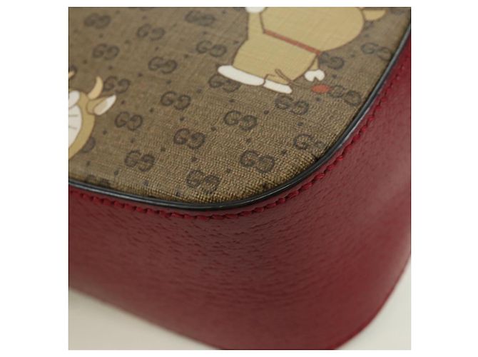 Borsa di collaborazione GUCCI Micro GG Supreme Doraemon in PVC 574886 Auth YKZ711SAM Beige D'oro - vista 17