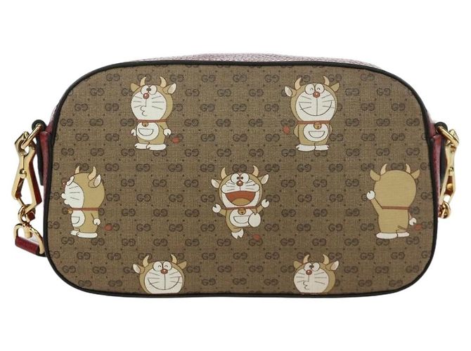 Borsa di collaborazione GUCCI Micro GG Supreme Doraemon in PVC 574886 Auth YKZ711SAM Beige D'oro - vista 2