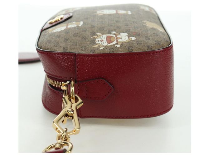 Borsa di collaborazione GUCCI Micro GG Supreme Doraemon in PVC 574886 Auth YKZ711SAM Beige D'oro - vista 3