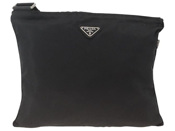 Borsa a Spalla PRADA Nylon Nero Argento Autentica BAZ203A - vista 13