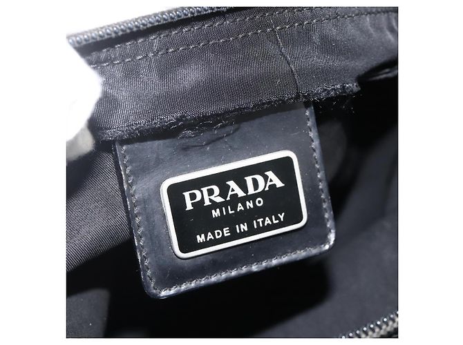 Borsa a Spalla PRADA Nylon Nero Argento Autentica BAZ203A - vista 19