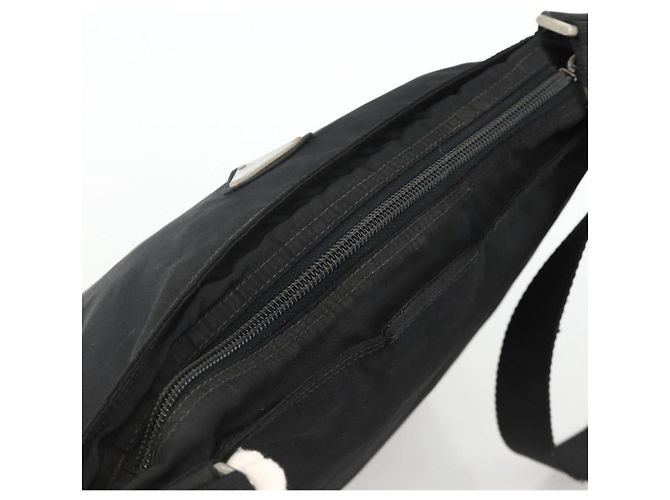 Borsa a Spalla PRADA Nylon Nero Argento Autentica BAZ203A - vista 6