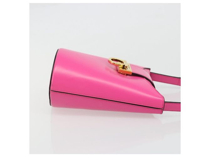 Borsa a Spalla Gancini in Pelle Rosa Oro Auth ARZ836A di Salvatore Ferragamo D'oro - vista 3