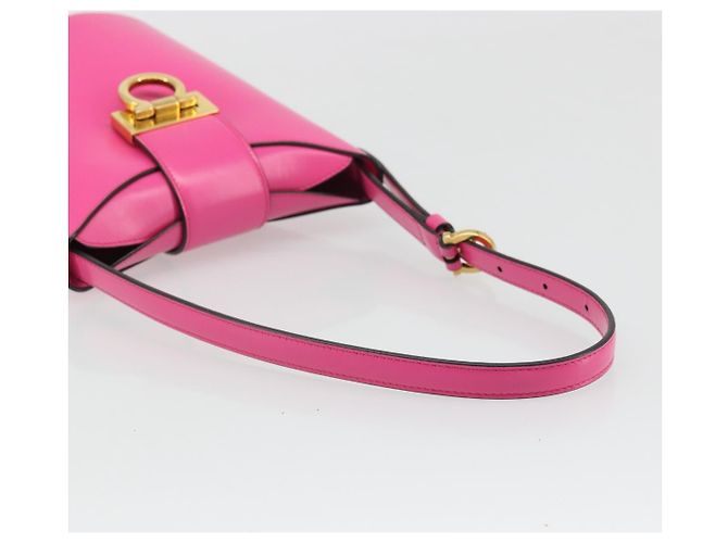 Borsa a Spalla Gancini in Pelle Rosa Oro Auth ARZ836A di Salvatore Ferragamo D'oro - vista 7