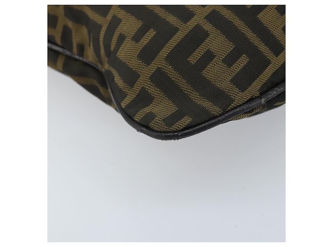 Borsa a Spalla in Tela Zucca FENDI Marrone Nero Auth ARZ776 - vista 14