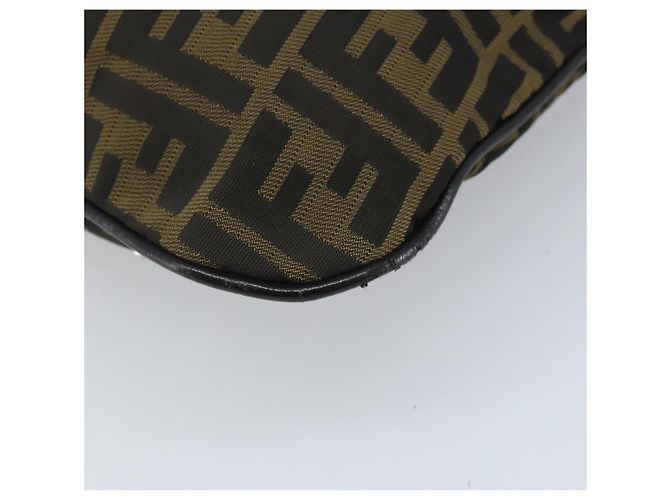 Borsa a Spalla in Tela Zucca FENDI Marrone Nero Auth ARZ776 - vista 16