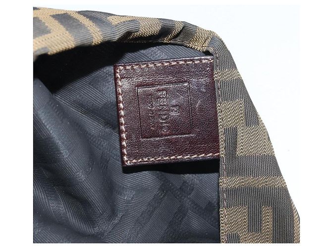 Borsa a Spalla in Tela Zucca FENDI Marrone Nero Auth ARZ776 - vista 17