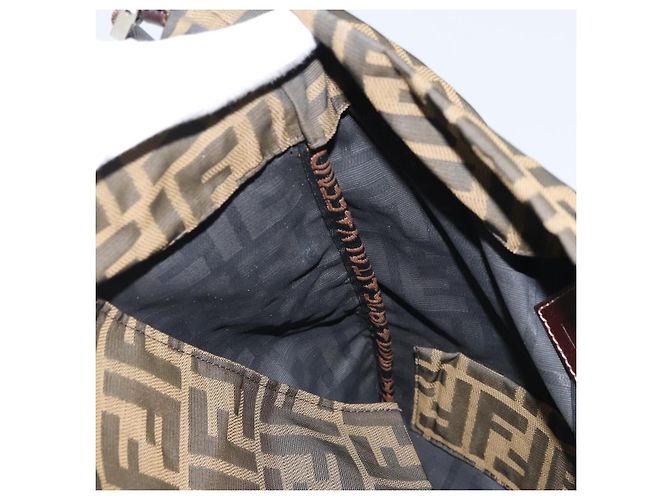 Borsa a Spalla in Tela Zucca FENDI Marrone Nero Auth ARZ776 - vista 18