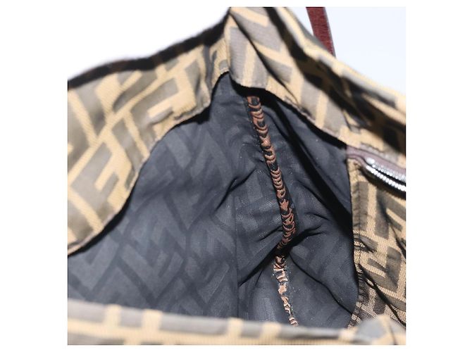 Borsa a Spalla in Tela Zucca FENDI Marrone Nero Auth ARZ776 - vista 19