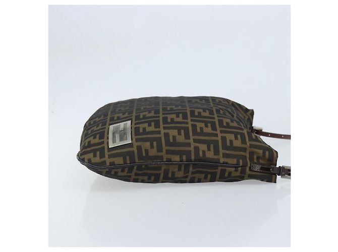 Borsa a Spalla in Tela Zucca FENDI Marrone Nero Auth ARZ776 - vista 3