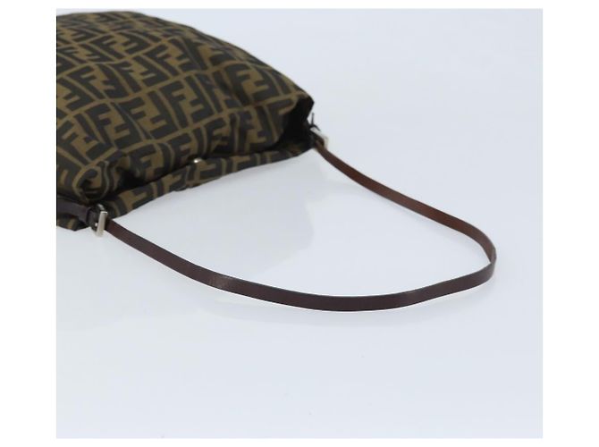 Borsa a Spalla in Tela Zucca FENDI Marrone Nero Auth ARZ776 - vista 7