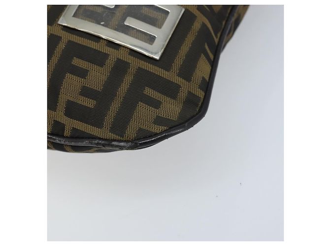 Borsa a Spalla in Tela Zucca FENDI Marrone Nero Auth ARZ776 - vista 9
