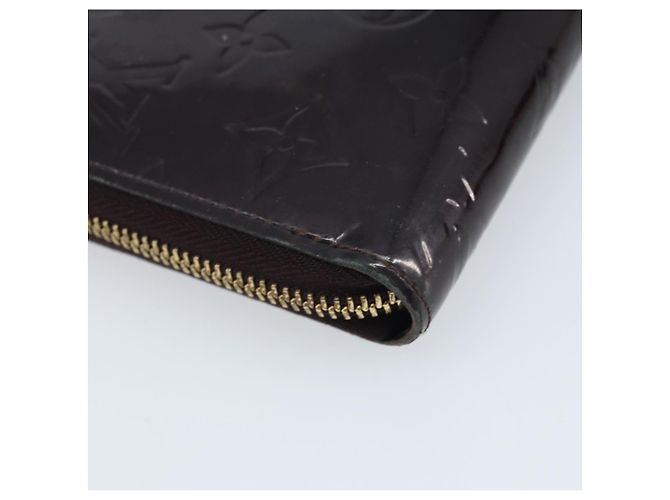 LOUIS VUITTON Cartera Larga Zippy Monogram Vernis Amarante M93522 LV Auth BA11508 Burdeos - vista 16