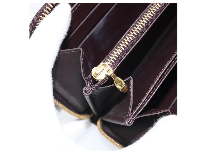 LOUIS VUITTON Cartera Larga Zippy Monogram Vernis Amarante M93522 LV Auth BA11508 Burdeos - vista 19