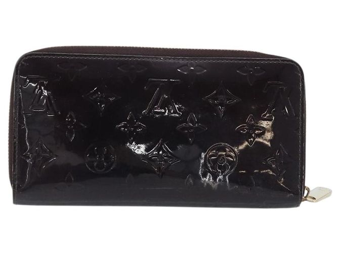 LOUIS VUITTON Cartera Larga Zippy Monogram Vernis Amarante M93522 LV Auth BA11508 Burdeos - vista 2