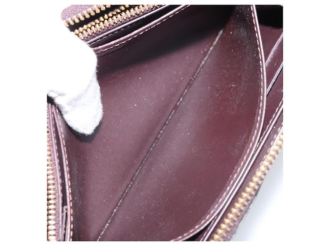 LOUIS VUITTON Cartera Larga Zippy Monogram Vernis Amarante M93522 LV Auth BA11508 Burdeos - vista 21