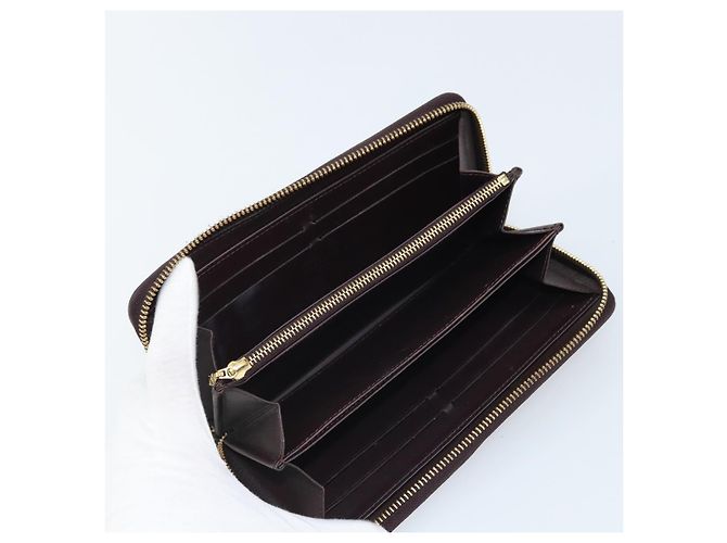 LOUIS VUITTON Cartera Larga Zippy Monogram Vernis Amarante M93522 LV Auth BA11508 Burdeos - vista 9