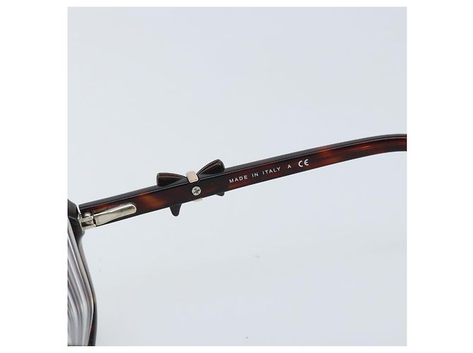 Gafas CHANEL metal Marrón CC Auth BAZ296 Castaño - vista 9