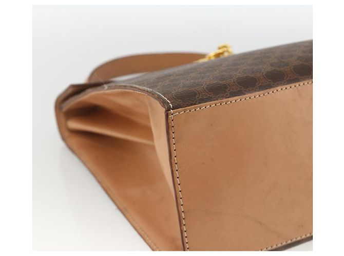 Céline Borsa a mano in tela Macadam CELINE in pelle PVC marrone e oro Auth BAZ721A D'oro - vista 14