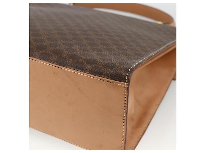 Céline Borsa a mano in tela Macadam CELINE in pelle PVC marrone e oro Auth BAZ721A D'oro - vista 15