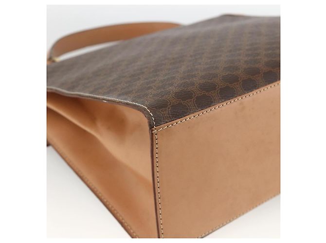 Céline Borsa a mano in tela Macadam CELINE in pelle PVC marrone e oro Auth BAZ721A D'oro - vista 16
