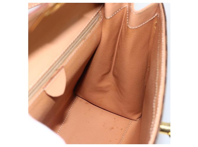 Céline Borsa a mano in tela Macadam CELINE in pelle PVC marrone e oro Auth BAZ721A D'oro - vista 18
