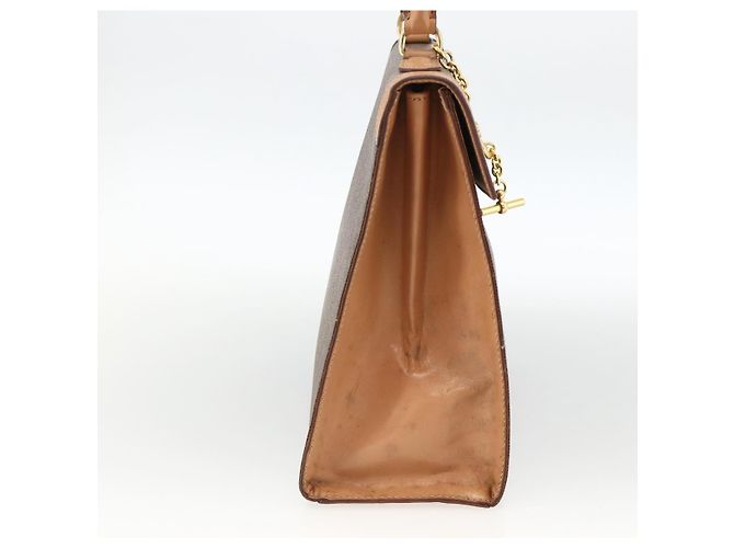 Céline Borsa a mano in tela Macadam CELINE in pelle PVC marrone e oro Auth BAZ721A D'oro - vista 3