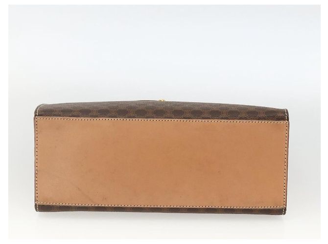 Céline Borsa a mano in tela Macadam CELINE in pelle PVC marrone e oro Auth BAZ721A D'oro - vista 5