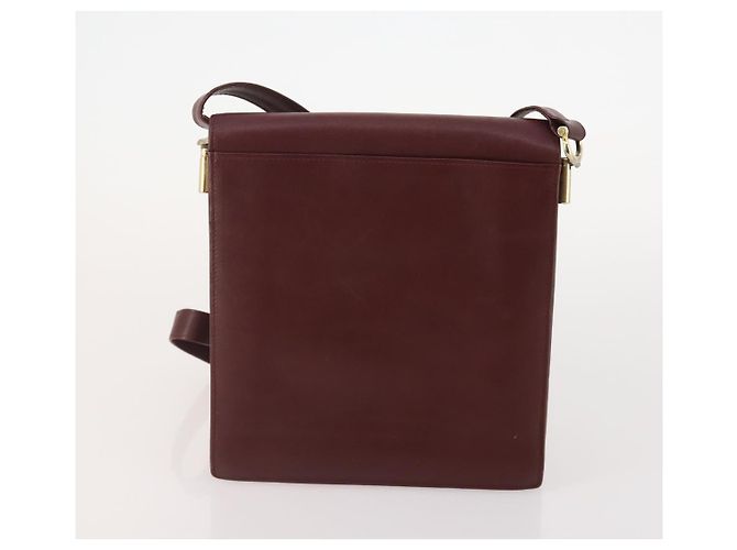 CARTIER Shoulder Bag Leather 2 Set Bordeaux Beige Auth bs34146 Dark red - view 11