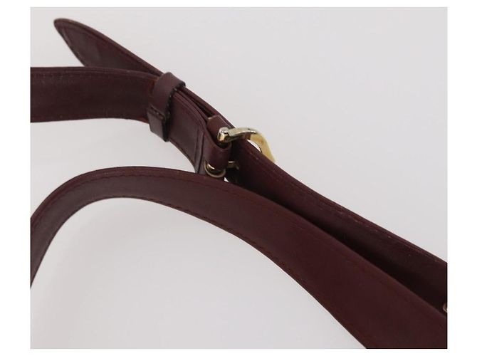 CARTIER Shoulder Bag Leather 2 Set Bordeaux Beige Auth bs34146 Dark red - view 14