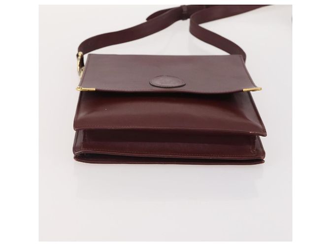 CARTIER Shoulder Bag Leather 2 Set Bordeaux Beige Auth bs34146 Dark red - view 15