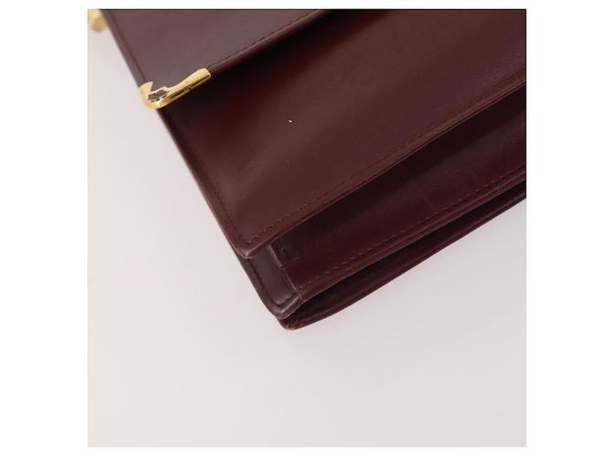 CARTIER Shoulder Bag Leather 2 Set Bordeaux Beige Auth bs34146 Dark red - view 16