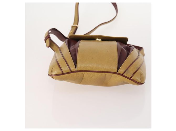 CARTIER Shoulder Bag Leather 2 Set Bordeaux Beige Auth bs34146 Dark red - view 7