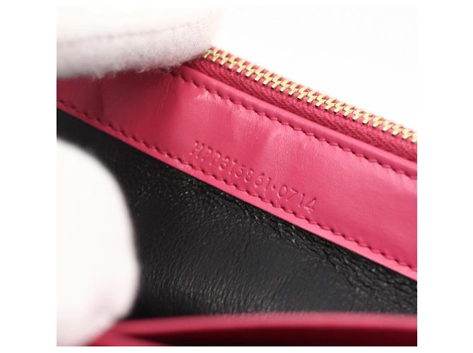 Portafoglio in pelle rosa SAINT LAURENT Auth BA11840A - vista 11