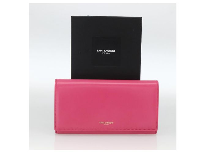 Portafoglio in pelle rosa SAINT LAURENT Auth BA11840A - vista 12