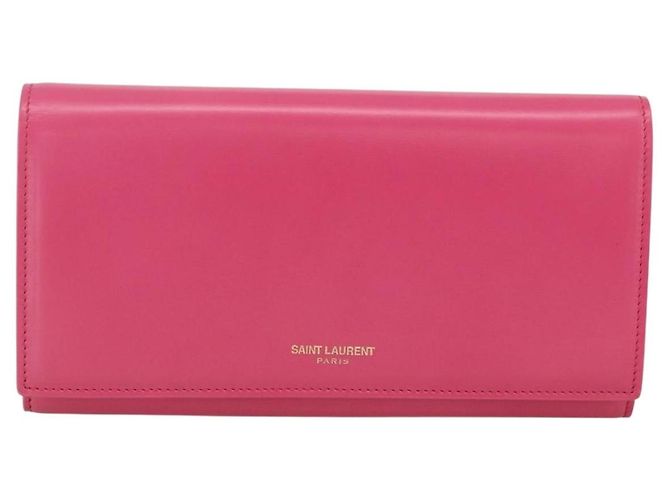 Portafoglio in pelle rosa SAINT LAURENT Auth BA11840A - vista 13