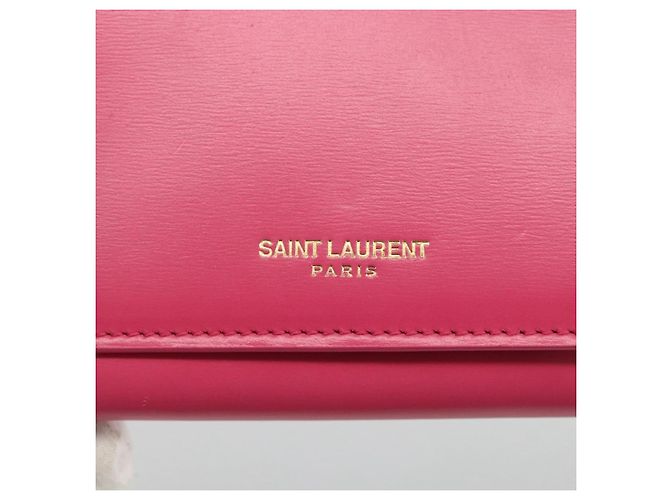 Portafoglio in pelle rosa SAINT LAURENT Auth BA11840A - vista 17