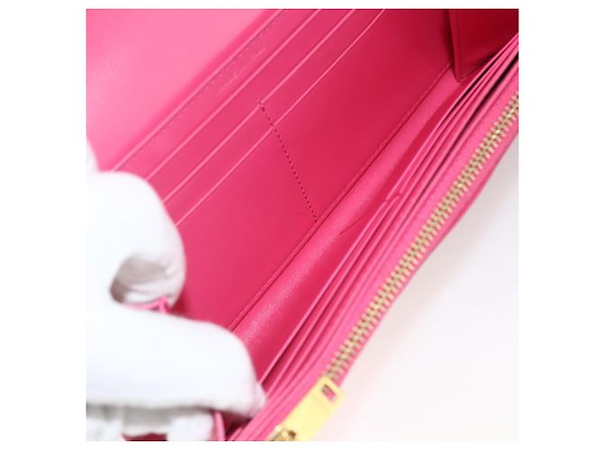 Portafoglio in pelle rosa SAINT LAURENT Auth BA11840A - vista 19