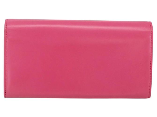 Portafoglio in pelle rosa SAINT LAURENT Auth BA11840A - vista 2