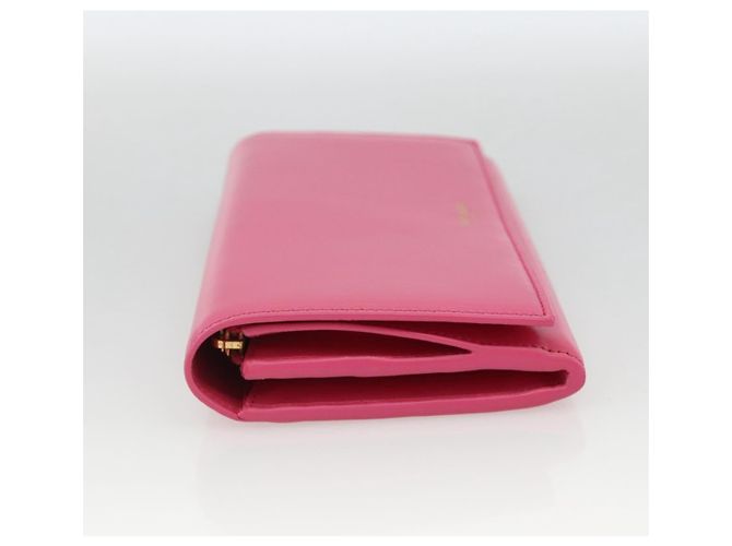 Portafoglio in pelle rosa SAINT LAURENT Auth BA11840A - vista 3