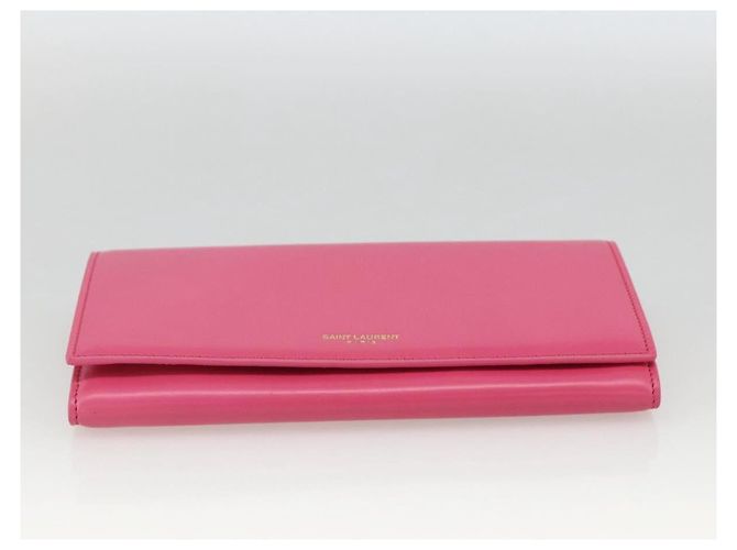 Portafoglio in pelle rosa SAINT LAURENT Auth BA11840A - vista 6