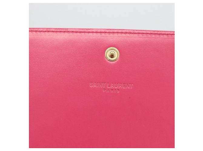Portafoglio in pelle rosa SAINT LAURENT Auth BA11840A - vista 8