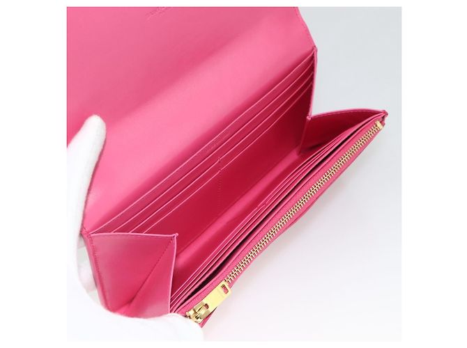 Portafoglio in pelle rosa SAINT LAURENT Auth BA11840A - vista 9